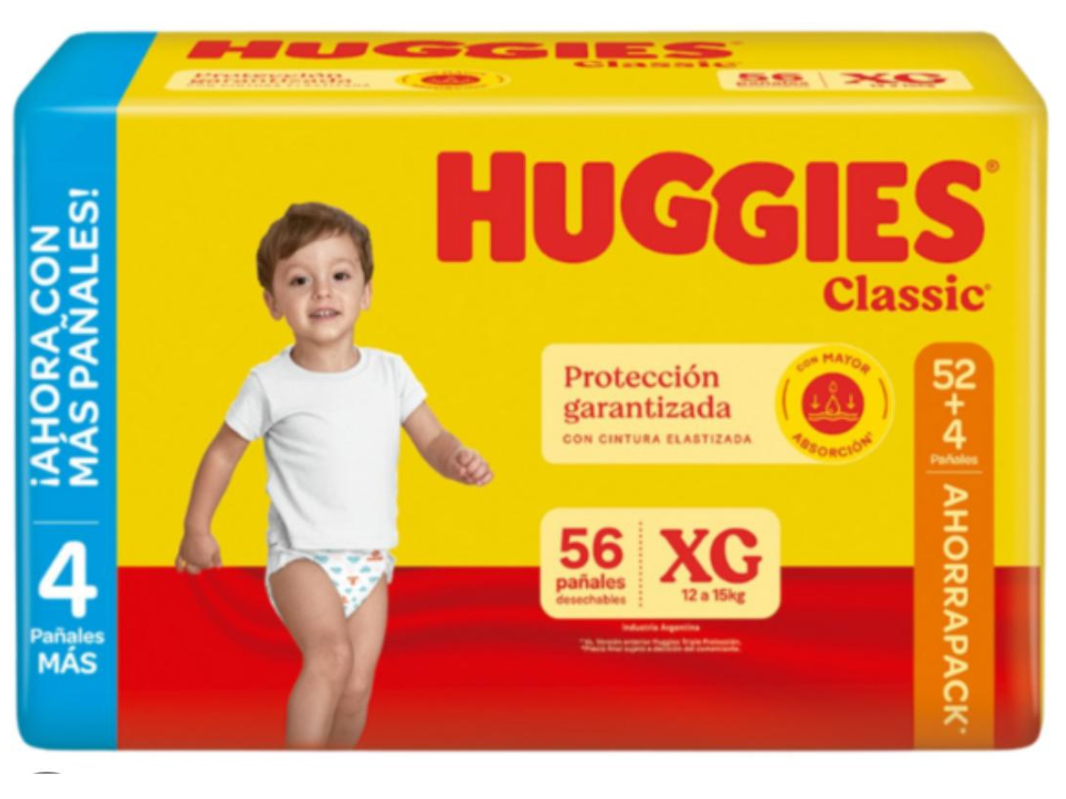 Pañales Huggies Classic XG 56 (Ahorrpack)