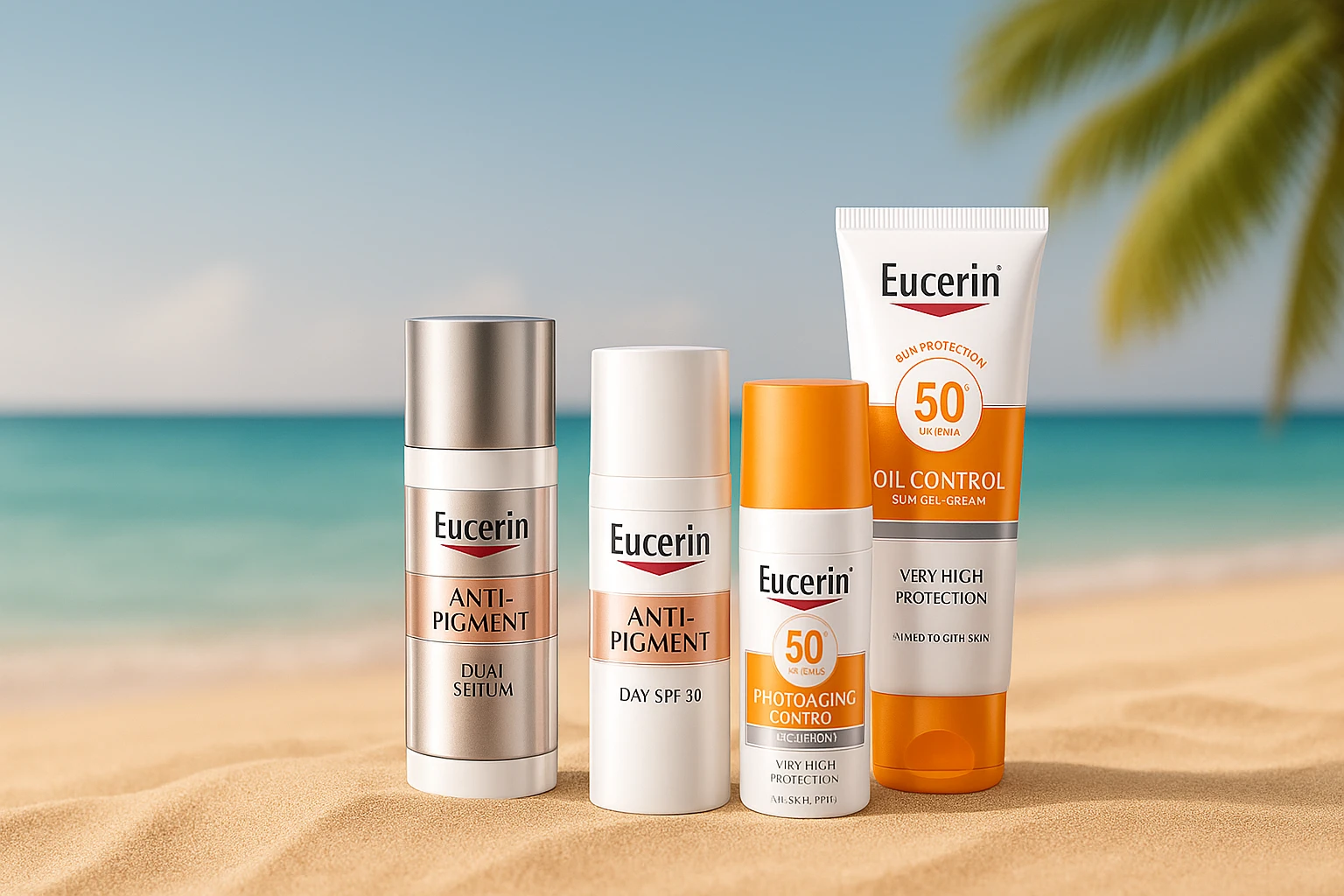 Línea Eucerin FPS 50+ en la playa, edición verano