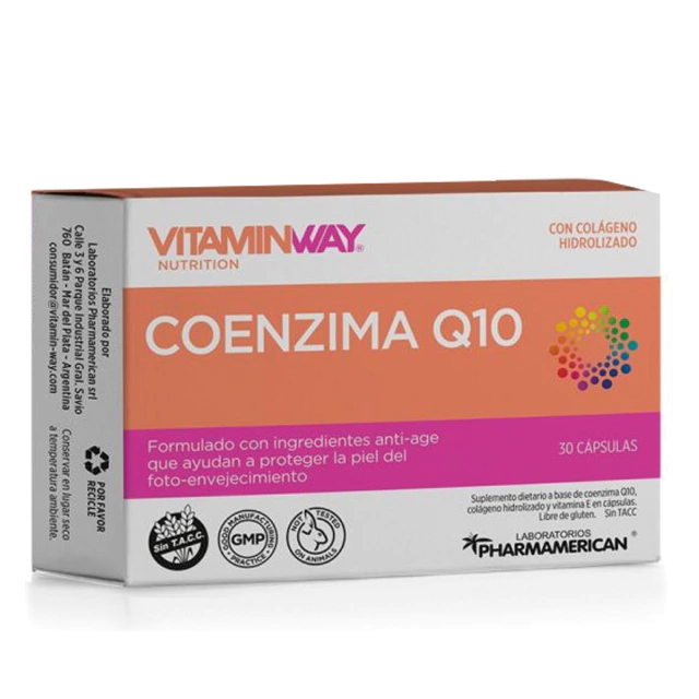 VitaminWay Coenzima Q10 con colágeno hidrolizado 30 cápsulas